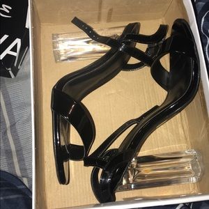 Heels black & clear.